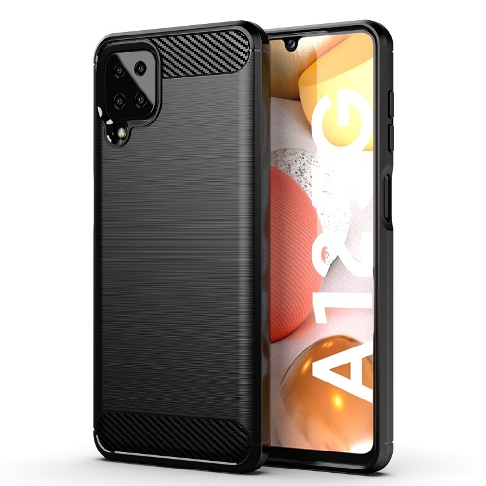 Мягкий защитный чехол для смартфона Samsung Galaxy M12 с 2021 года, серия Carbon от Caseport