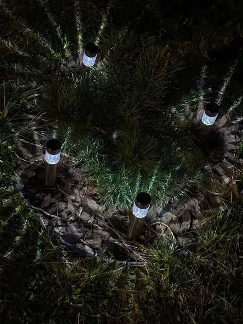 Садовые светильники на солнечных батареях набор, 4 шт. Фонарики садовые на солнечных батареях