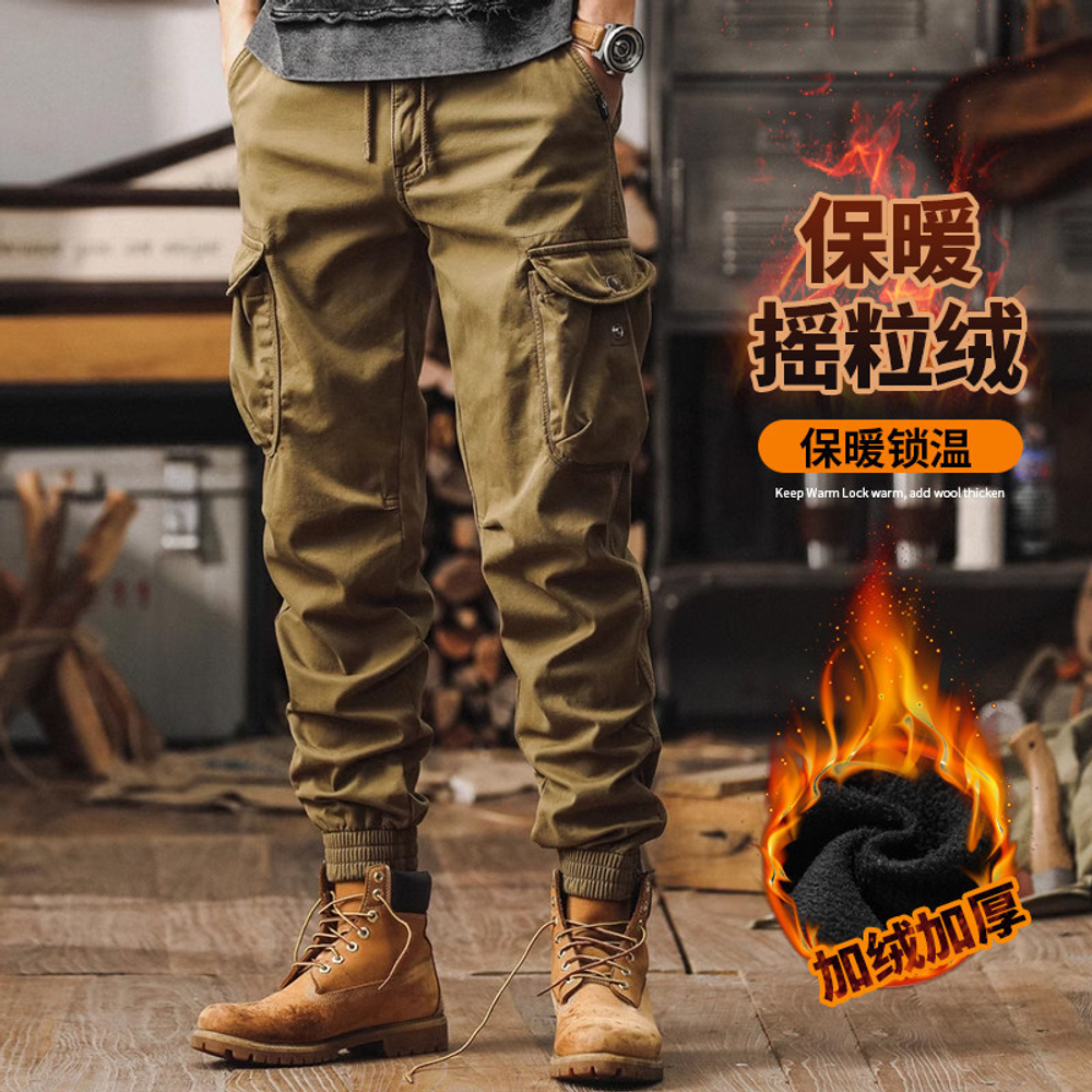 Мужские рабочие брюки в американском ретро-стиле,коллекция 2026 года, новые свободные повседневные брюки, функциональные тактические джоггеры для активного отдыха.