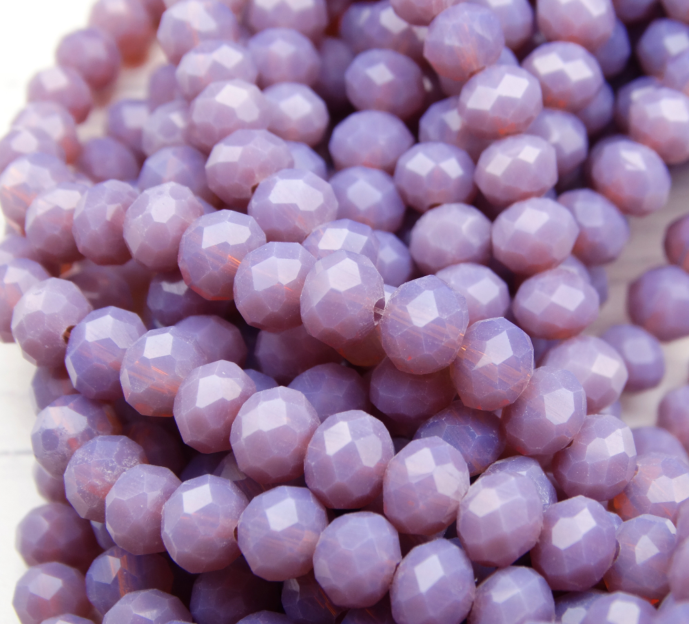 БН024НН46 Хрустальные бусины "рондель", цвет: фиолетовый непрозрачный, 4х6 мм, 58-60 шт.