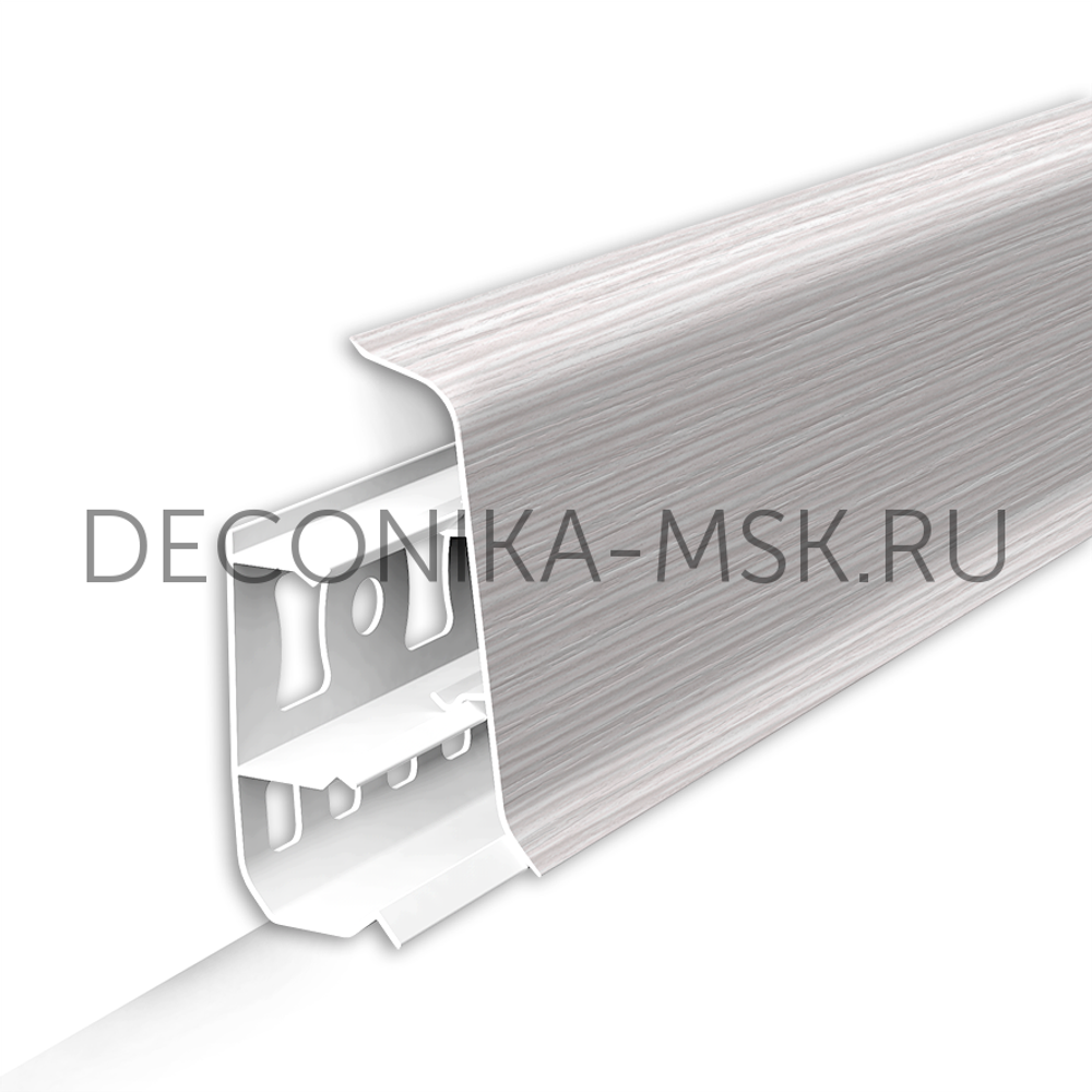 Плинтус Deconika 55 мм 255 Ясень бьянко (55х21х2200 мм)