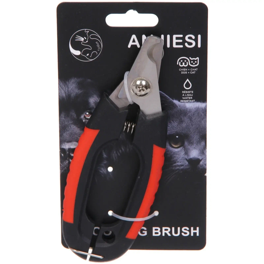 Когтерез для животных «ЛАПУСИКИ», коллекция БРО, прорезиненная ручка, цвет чёрный/красный, 5.5*15.5см (блистер)