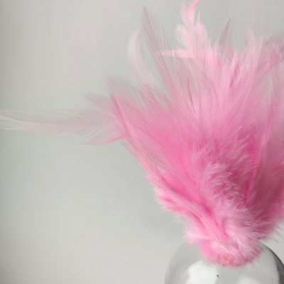 Перья петуха розовые 7 - 13 см. 20 шт.