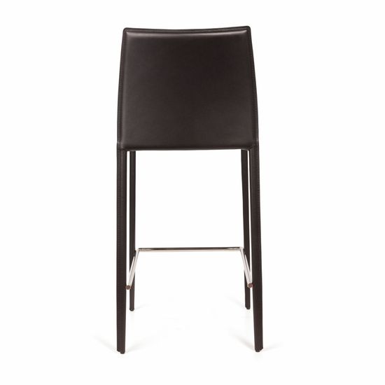 Стул полубарный Rolf, кожа черный