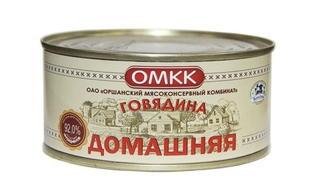 Говядина тушеная "Домашняя" рубленая 325г. ОМКК
