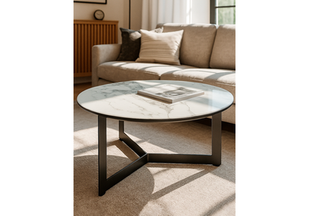 Журнальный стол Woodville Роб D-700 белый мрамор