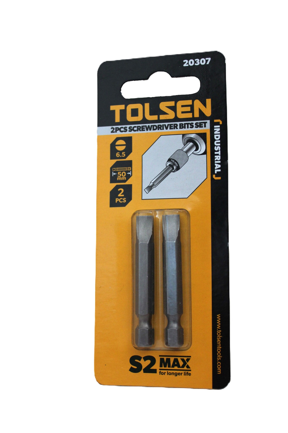 Набор односторонних бит TOLSEN "INDUSTRIAL" 1/4" SL6.5х1.2х50мм 2шт. 20307