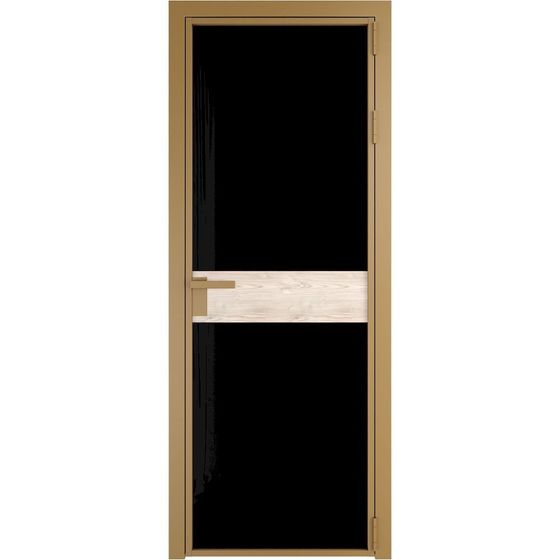 Алюминиевая дверь 6AG золото остеклённая со вставкой