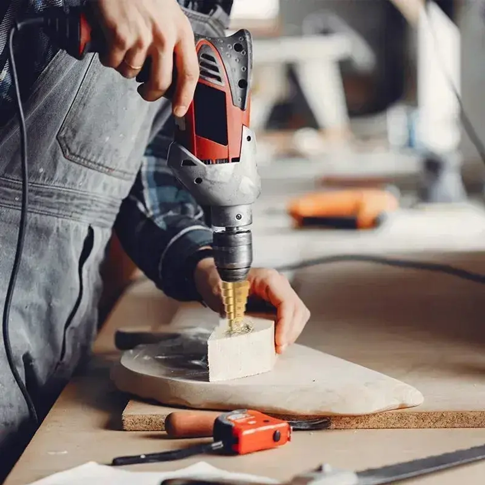 Сверло ступенчатое по металлу для отверстий 4-32 мм, с титановым покрытием