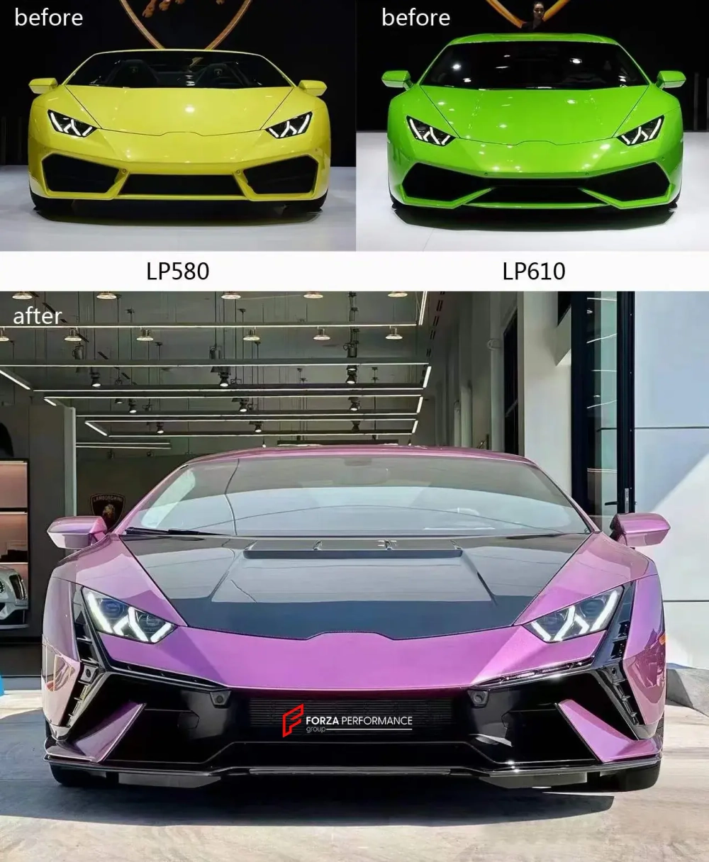 Передний бампер в стиле Tecnica для Lamborghini Huracan LP580 LP610 Evo 2014-2023 Ламборгини Хуракан