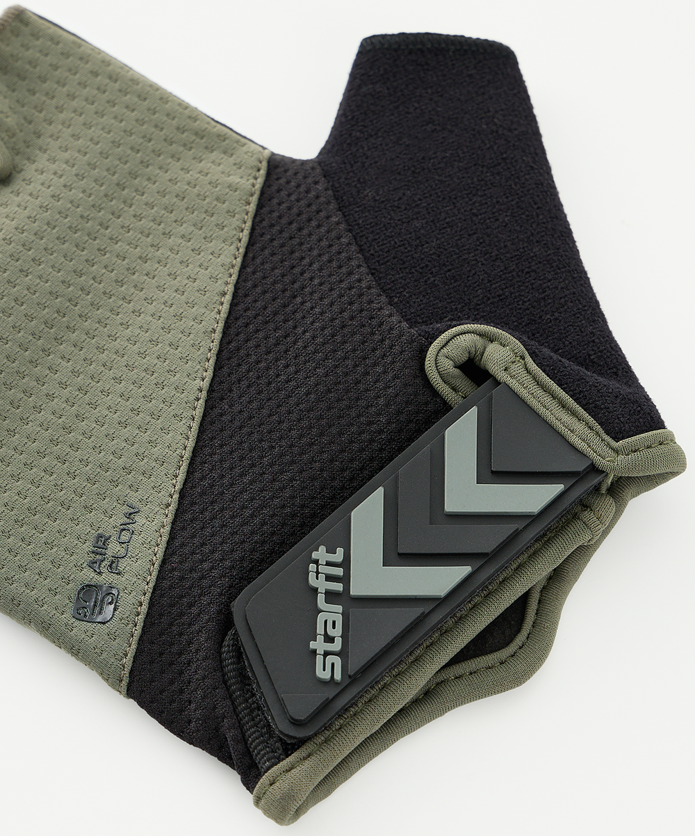 Перчатки для фитнеса STARFIT WG-204, черный/хаки