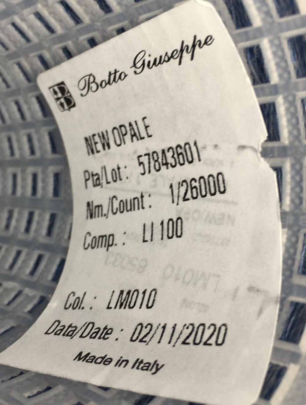 NEW OPALE - Botto Giuseppe; 100% лён; 2600м/100гр; col. LMO 10 сине-серый меланж; Есть мал. бобинка 112гр.