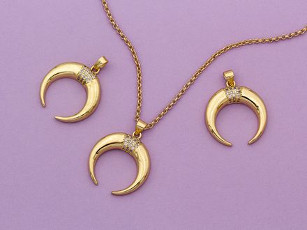 Подвеска Лунница 25,5мм, со стразами(уценка)