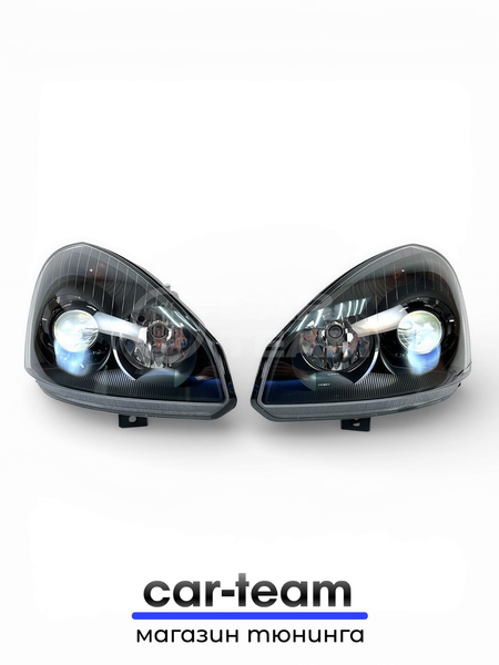 Фары на Лада Приора 2 (21704, 21724) передние с Bi LED модулями 2.5 дюйма, черная маска (под ключ)