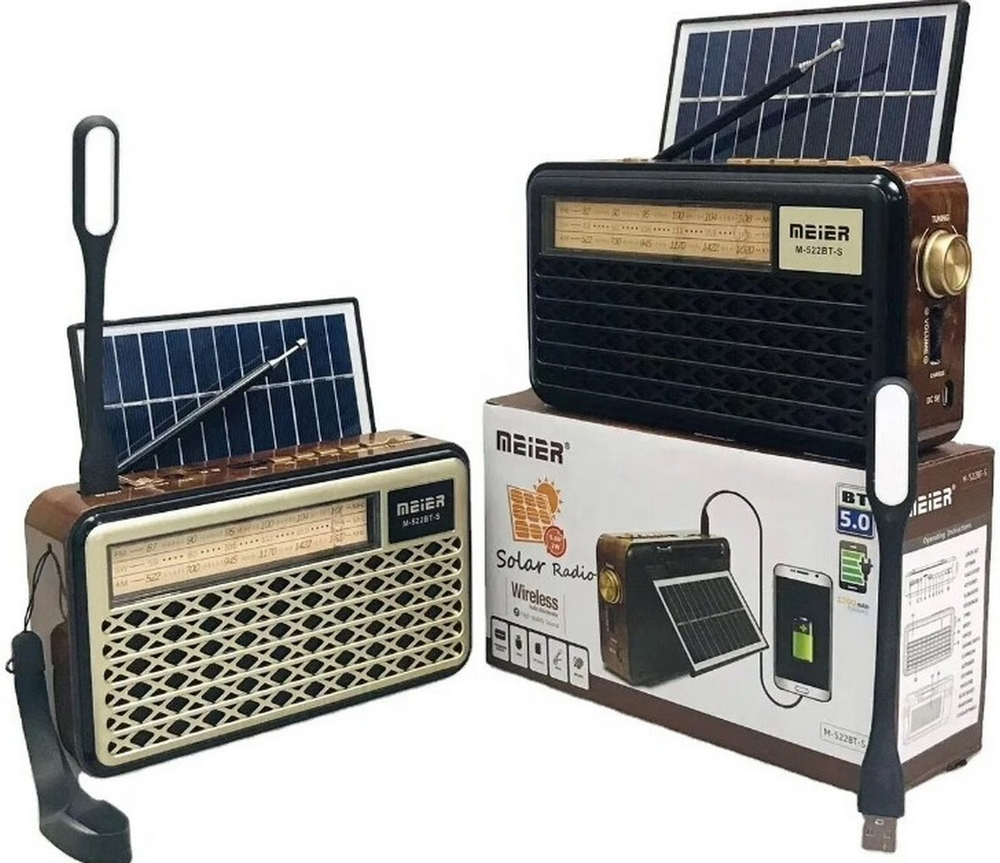 Радиоприемник с MP3 плеером +Solar panel в ретро стиле M-522BT-S