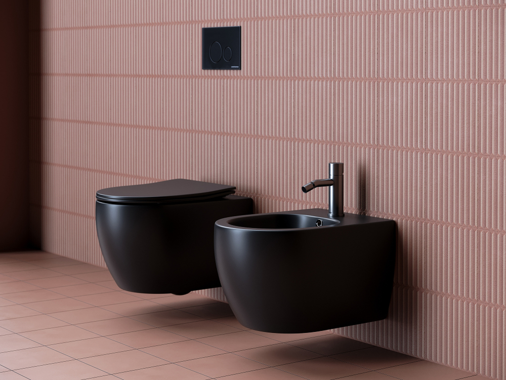 Комплект подвесной безободковый унитаз Ceramica Nova Play CN3001MB черный матовый с сиденьем микролифт + инсталляция Am.Pm ProI 012704