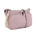 Интересная женская маленькая розовая сумочка из искусственной кожи 24х14х9 см COSCET М-СД-136