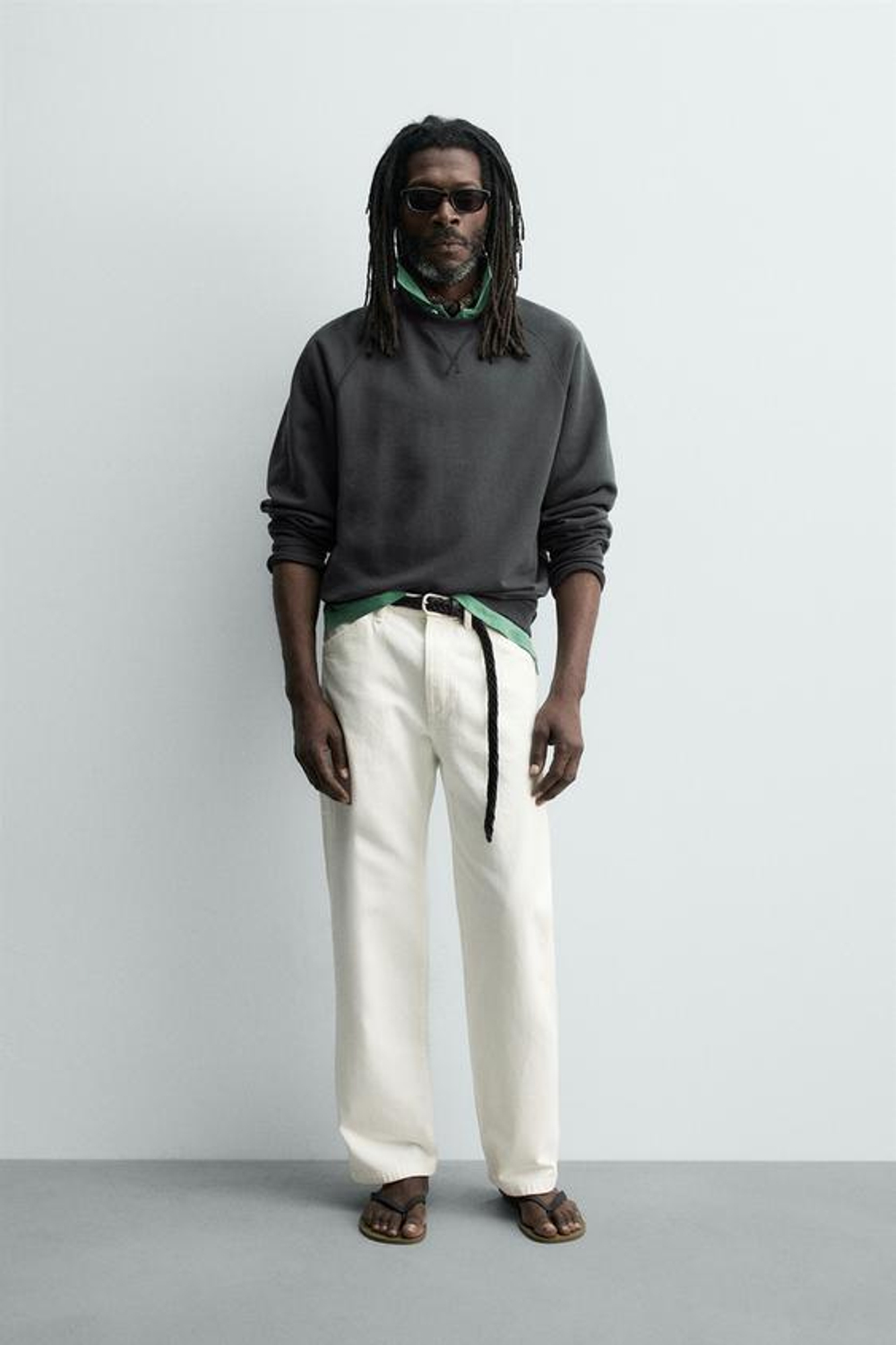 ZARA X AARON LEVINE БРЮКИ КАРГО, БЕЛЫЙ