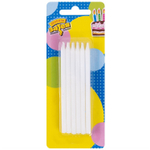 Свечи для торта классические в белом цвете 10 см, 12 шт