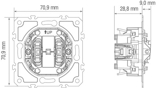 Механизм выключателя В2 (простого),  быстрозажимные контакты,  16 A 250 В~,  серия D16
