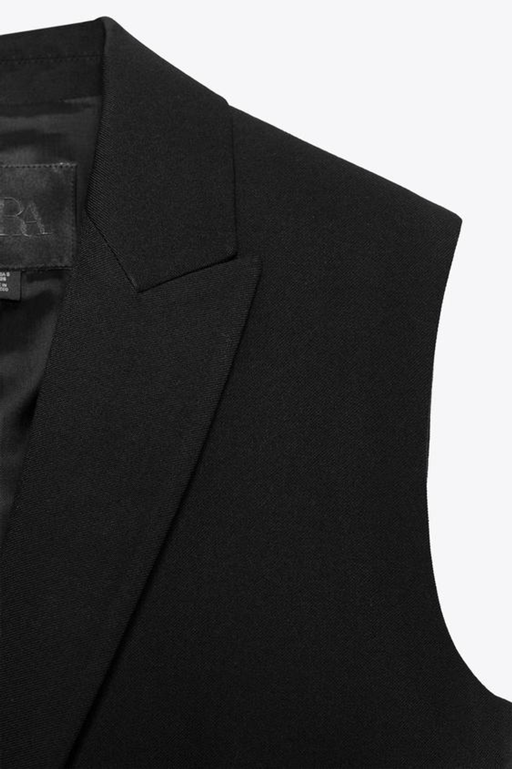 ZARA ДВУБОРТНЫЙ ЖИЛЕТ ОВЕРСАЙЗ — ZW COLLECTION, ЧЕРНЫЙ