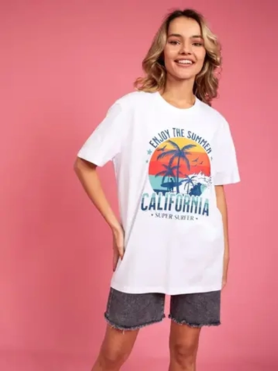 Футболка женская оверсайз коллекция 2023 летняя Калифорния