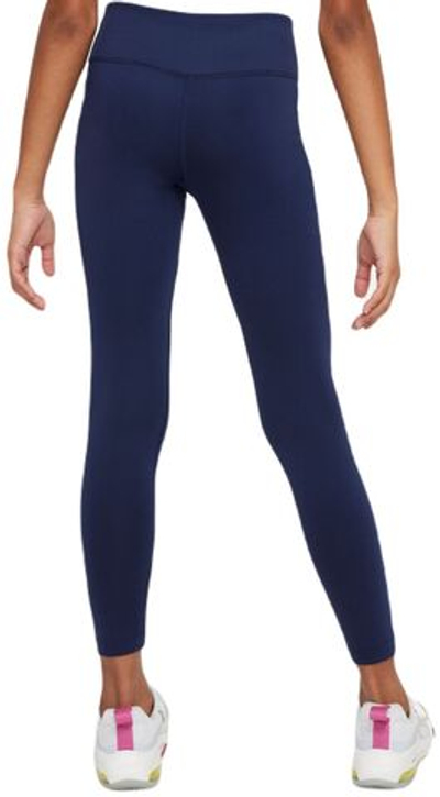 Штаны для девочки теннисные Nike Girls Dri-Fit One Legging - midnight navy/white