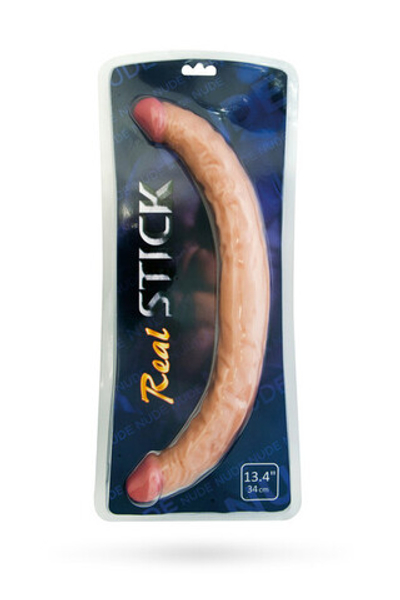 Двусторонний реалистичный фаллос Real Stick (Цвет: телесный)