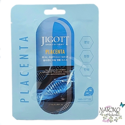 Тканевая ампульная маска для лица JIGOTT с экстрактом плаценты, 27 мл.
