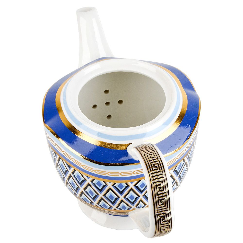Чайник "Golden Blue" v=600мл (фарфор) (подарочная упаковка)
