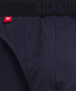 Мужские трусы слипы спорт Atlantic, набор 3 шт., хлопок, темно-голубые + темно-синие + эспрессо, 3MP-094