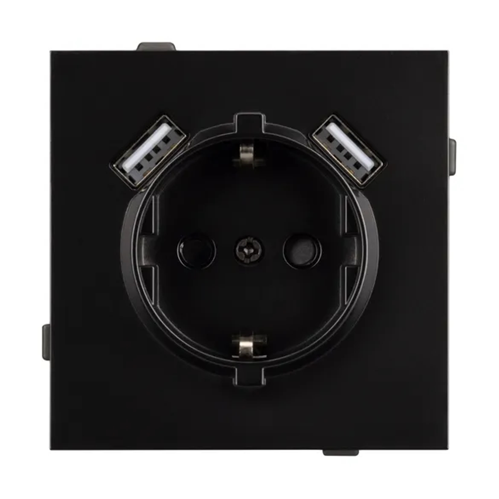 Механизм розетки с USB зарядкой SCT-TENDO-MUAA-PL-BK (230V, 16A) (Arlight, -) 054083