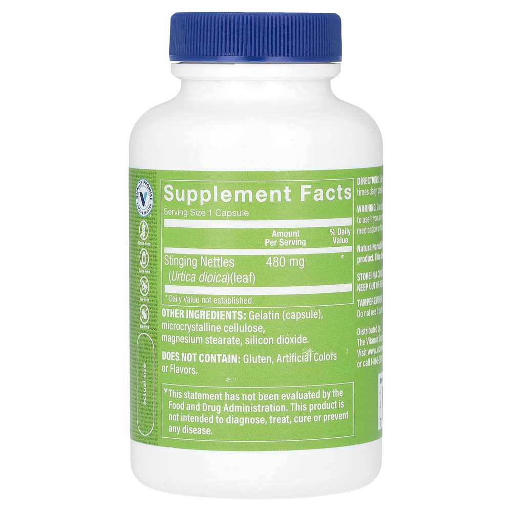 The Vitamin Shoppe, крапива двудомная, 480 мг, 100 капсул