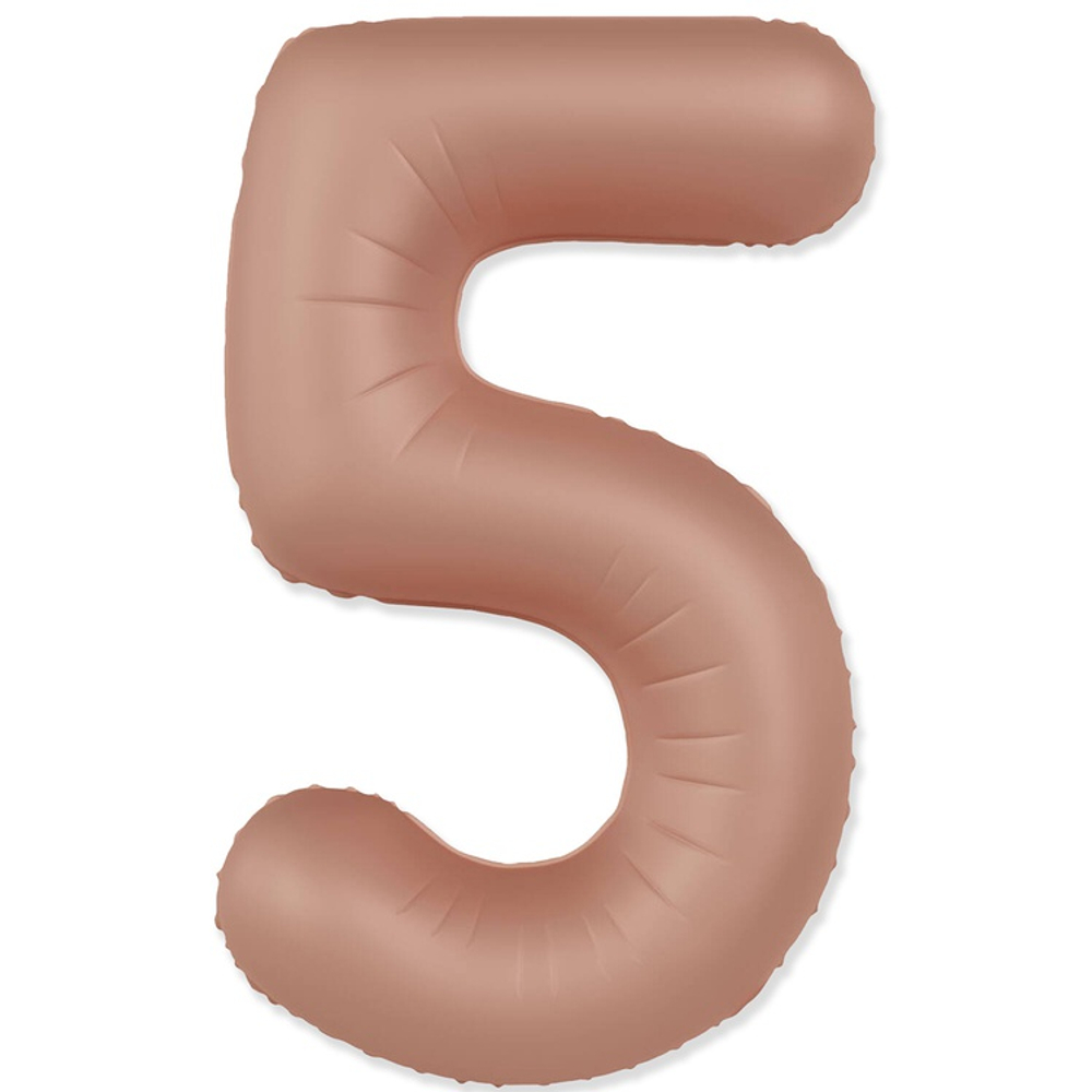 Шар фольгированный Цифра 5 101 см (Розовый)