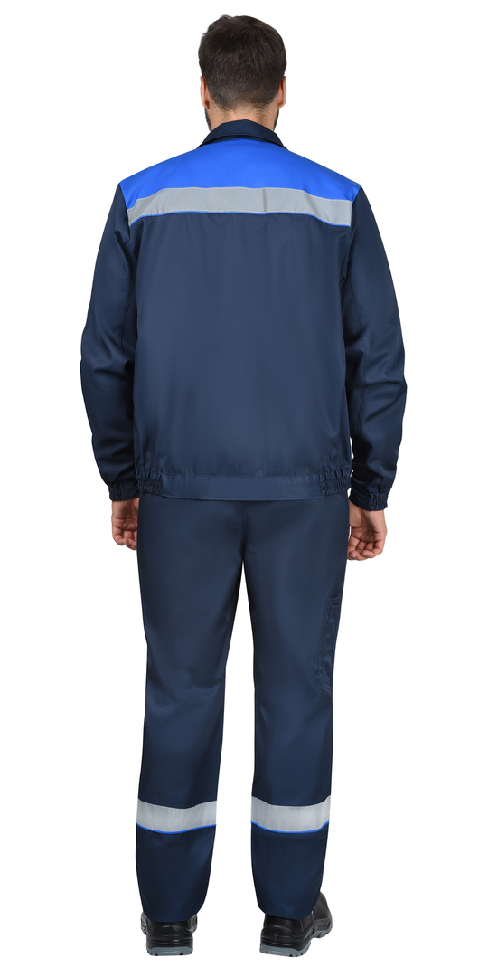 Костюм СИРИУС-МАСТЕР-РОСС куртка кор., п/к, тёмно-синий с васильковым и СОП