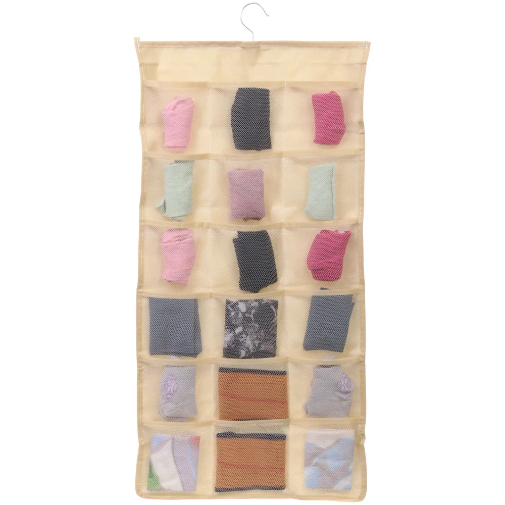 Органайзер двухсторонний подвесной для хранения вещей с крючком «ИДЕЯДОМА», цвет бежевый, 30 карманов, 75*39см