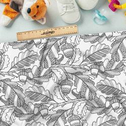 Ткань ниагара дубовые силуэты и желуди