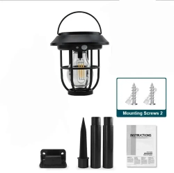 Фонарь кемпинговый на солнечной батарее / Уличный светильник всесезонный с датчиком движения/ 3 вида крепления