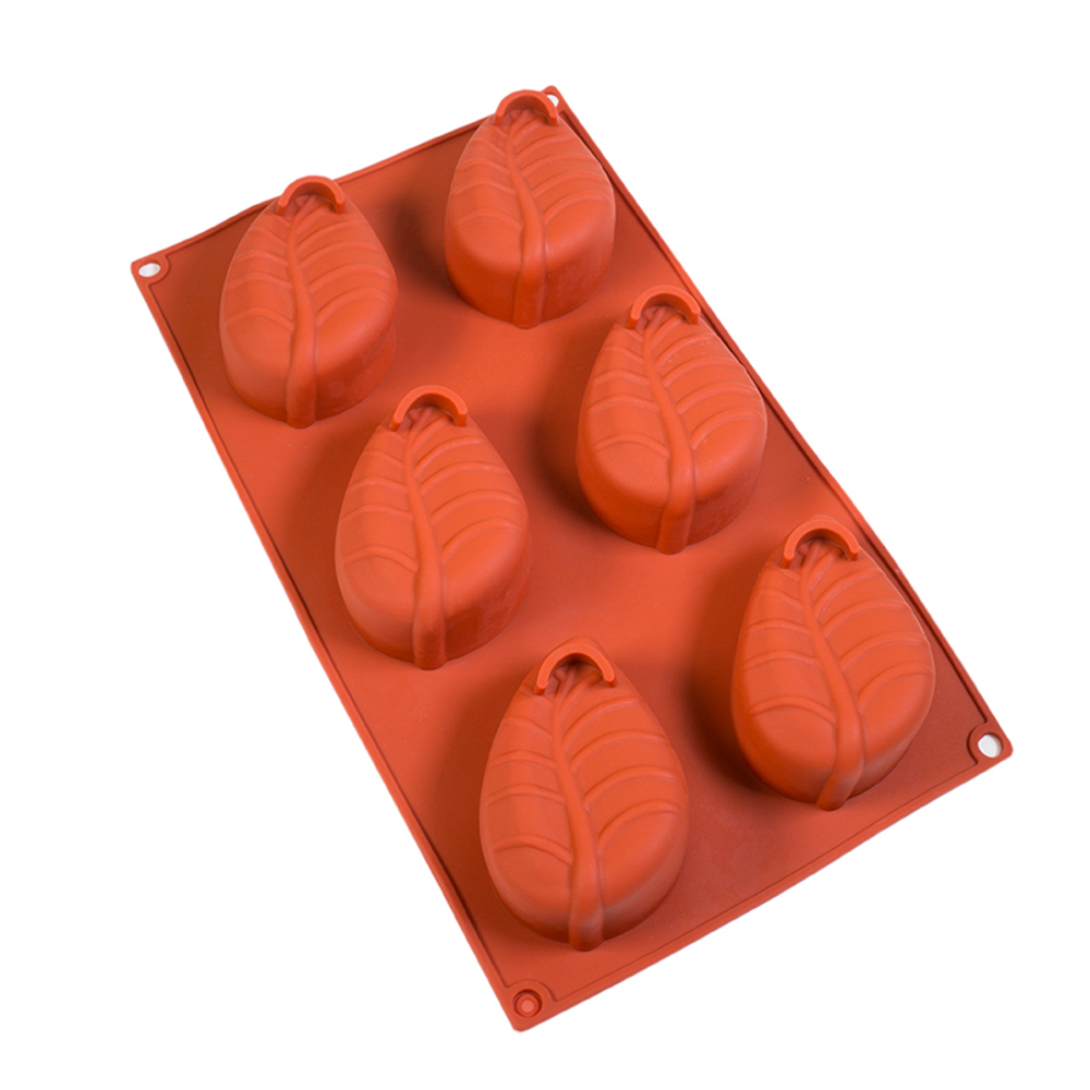 Форма для муссовых десертов "Листья", 6 ячеек