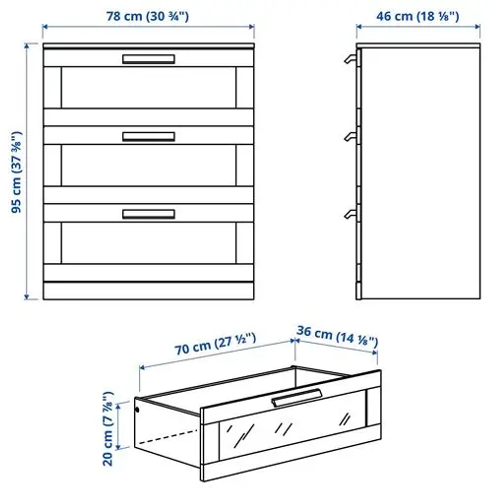 Комплект мебели д/спальни  - IKEA BRIMNES, 180х200см, белый, БРИМНЭС ИКЕА