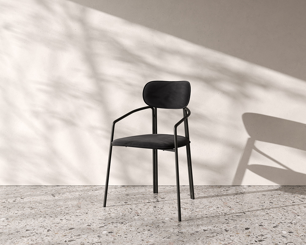 Стул ror, round, велюр, черный/черный