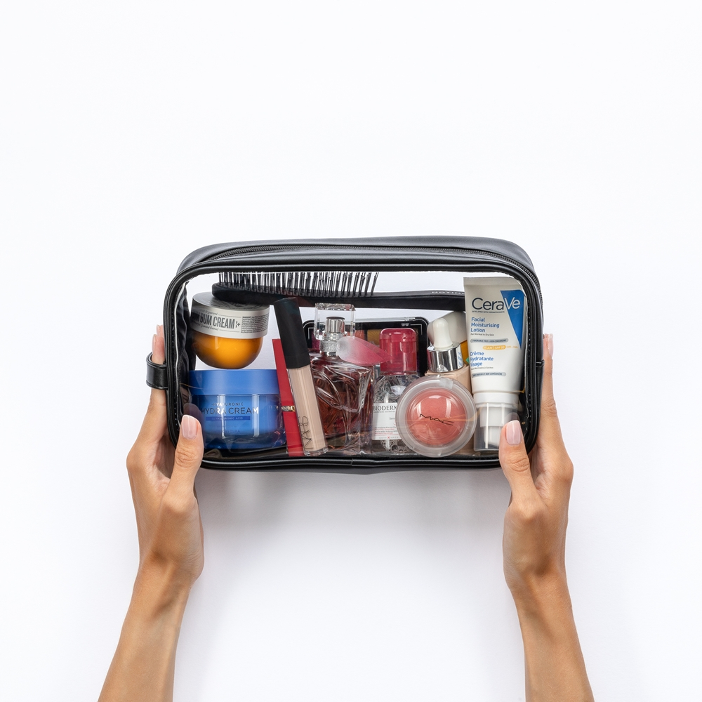 Notino Travel Collection Large Clear Organizer - Прозрачная косметичка L Black 26x14x8,5 cm, 1 szt.