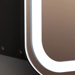 Зеркало-шкаф с подсветкой Джерси черный, 50х75 см (сенсорный выключатель, часы, левый, черный корпус)