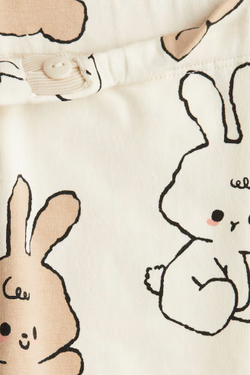 H&M Хлопковые легинсы, кремовый