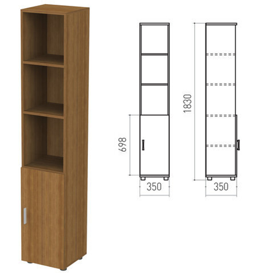 Шкаф полузакрытый "Канц", 350х350х1830, цвет орех пирамидальный (КОМПЛЕКТ)