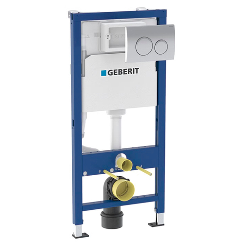 Инсталляция для подвесного унитаза Geberit Delta 20 458.118.21.2 с панелью смыва, хром глянцевый