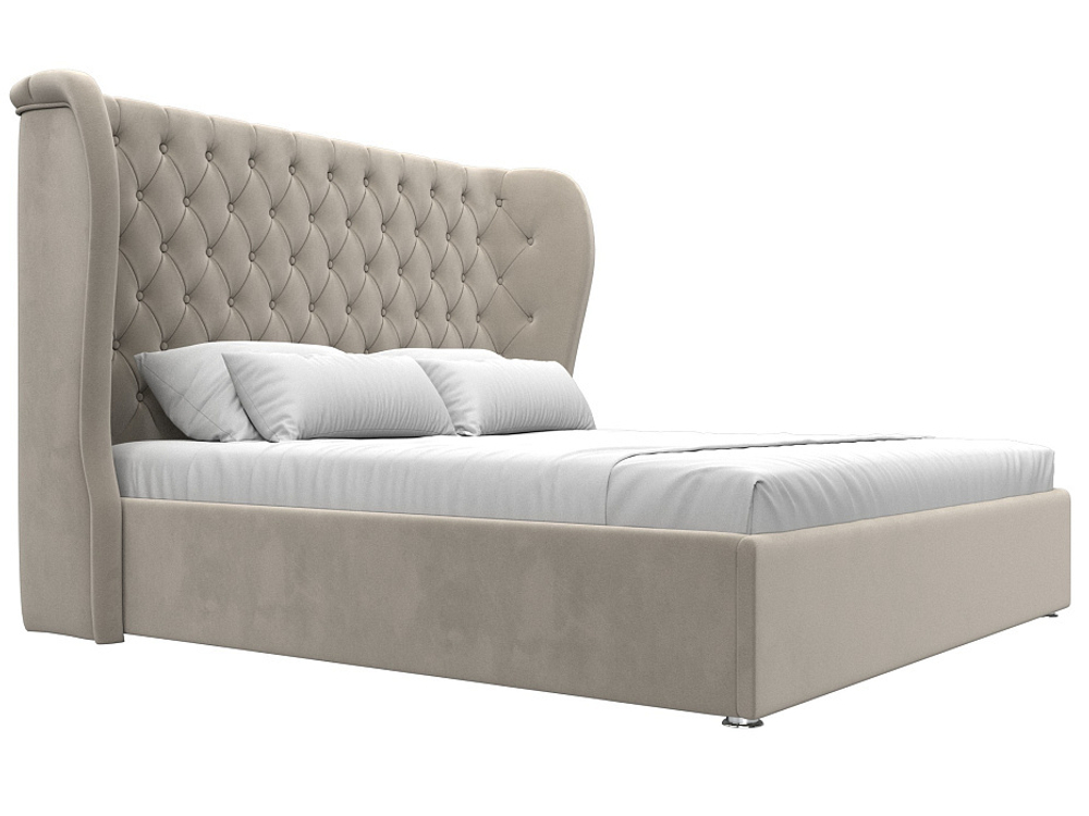 Кровать интерьерная Далия 180, Бежевый, Микровельвет, 108309