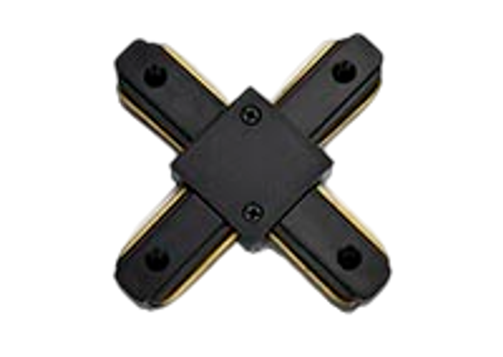 Однофазный коннектор 220V Х-образный, чёрный, 107*107 мм, 50 шт/кор