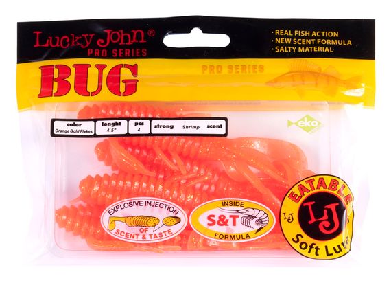 Твистеры съедобные LJ Pro Series BUG 4.5in (11,43 см), цв. S68, 4 шт.