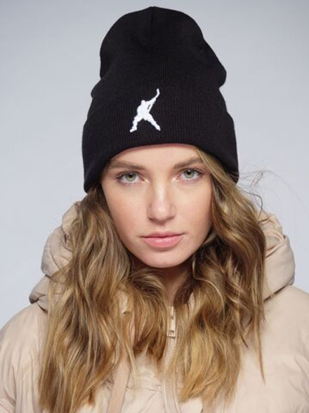 Спортивная шапка бини зимняя с подворотом